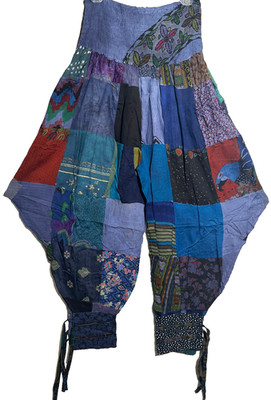 Nwt FUNKY STUFF patch boho hippie rayon pocket genie harem PANTS XL Free shippin