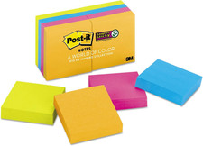 Post-It Super Sticky Notes, 2X2 In, 8 Pads, 2X the Sticking Power, Energy Boost
