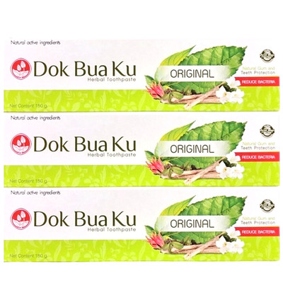 3x150g Twin Lotus Herbal Toothpaste Original Formula Thai Natural Gum Care Fresh