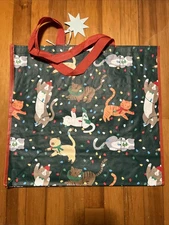 HOMEGOODS Christmas Cats Cat Multicolor Lights Ornaments Shopping Tote Bag NEW‼️