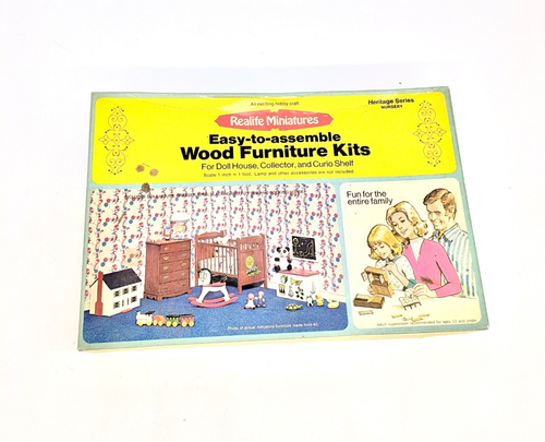 Realife Miniatures Wood Furniture Kit Lot Bedroom, Living Room, Nursery, Kitchen - Picture 2 of 13