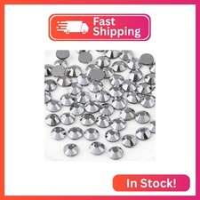 Beadsland Flat Back Crystal Rhinestones Round Gems for Nail Art and Craft Glue F