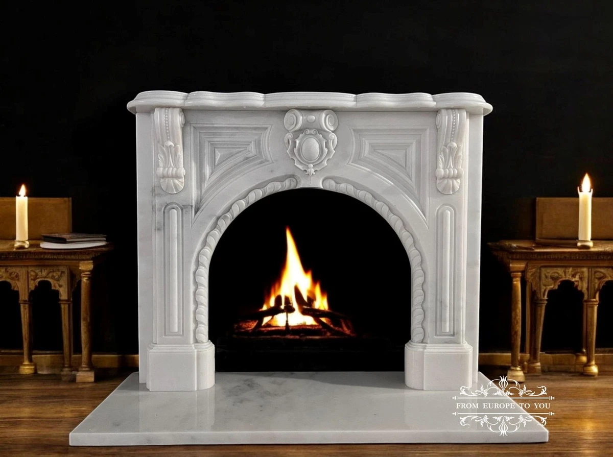Manta De Chimenea Estilo Victoriano Curva, Color Blanco - Para Living, Dormitorio, Cocina CR0
