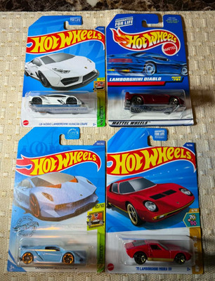 Hot Wheels Lamborghini Diablo Miura Huracan Sesto Elemento Lot of 4 