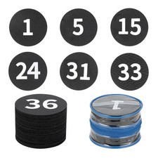 QKEL 36PCS Black Carpet Spots Marker with Numbers 1-36, Classroom