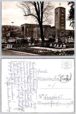 Continental Stuttgart Hauptbahnhof Postcard
