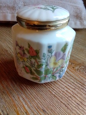 Vintage Aynsley Wild Tudor Trinket Porcelain Jar Made In England Hand Painted...