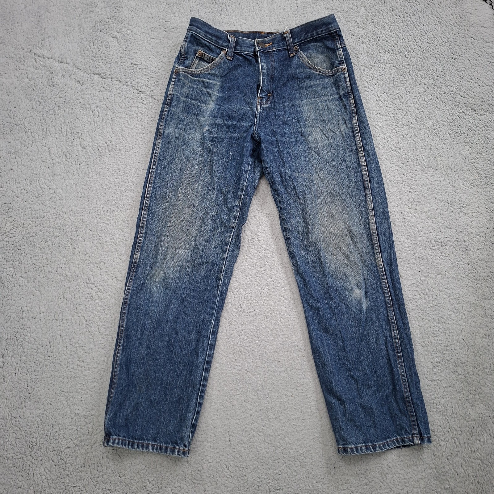 Men's 29x29 Blue Sun Faded Whisker Distressed Y2k Jeans