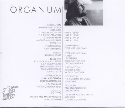 PETER MICHAEL HAMEL ORGANUM NEW CD