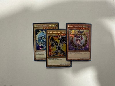 Yugioh Blue-Eyes White Dragon, Red-Eyes, Dark Magician Girl MP22 Secret Set of 3
