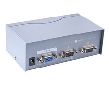 2 Way Powered VGA Splitter Amplifier Box High Resolution 1080p SVGA Video
