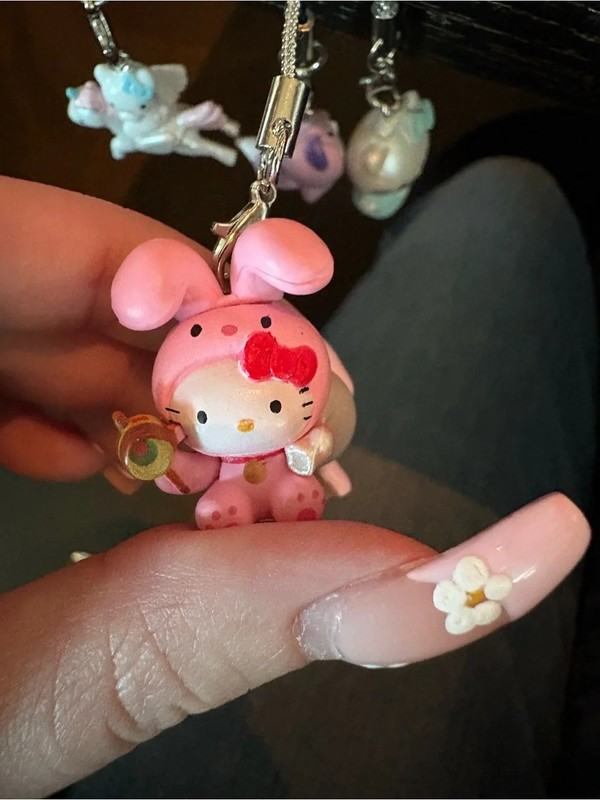 Hello Kitty Pink Bunny Costume Halloween Candy Dangling Phone Charm