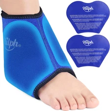 Hilph Ankle Foot Ice Pack Wrap for Sprained & Swelling, Reusable Ankle Brace 