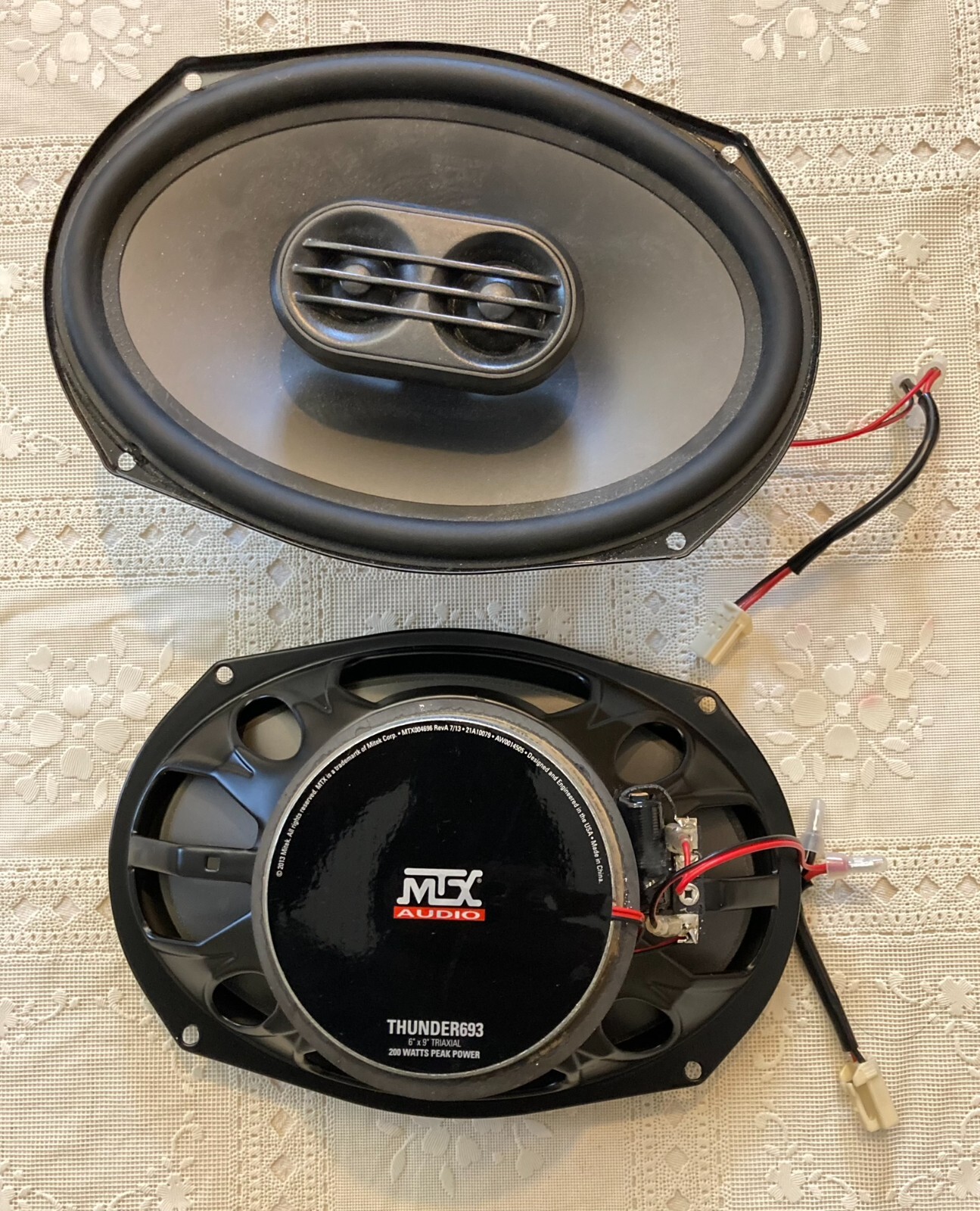 MTX Audio THUNDER693 3-Way Triaxial 6x9" Car Audio Speakers, 4 Ohm, 200 W Power