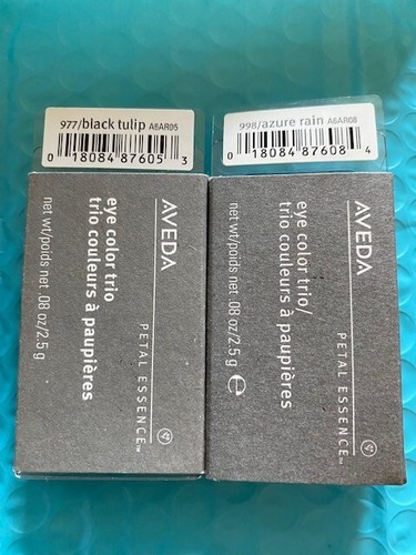 AVEDA Eye Shadow Trio - AZURE RAIN and BLACK TULIP - LOT of 2! NEW IN BOX! - Picture 2 of 2