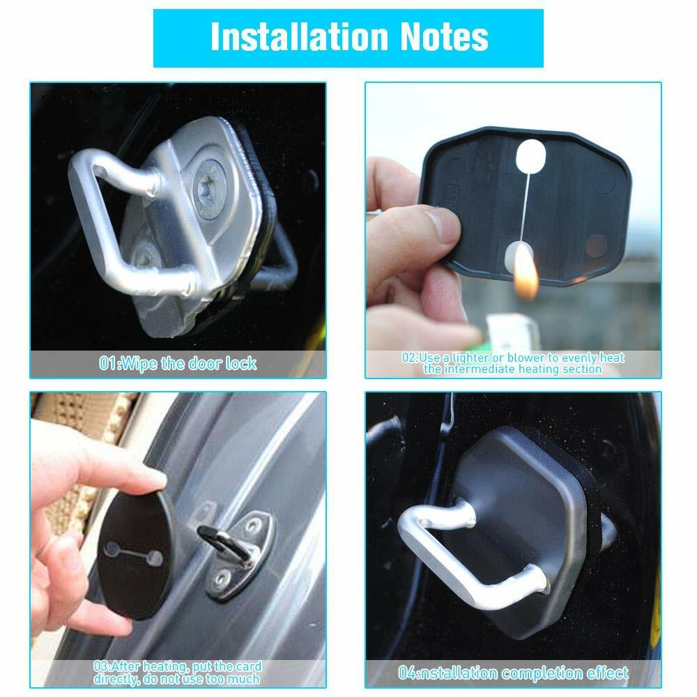 SHINEKA 4-Pack Black Door Lock Buckle Covers For Jeep Wrangler JK JKU 2007-2017 – ABS Plastic, Self-Adhesive - View #3