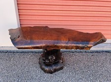 Natural Edge Polyurethane Coffee End Table Cedar Tree Log Stump Burl