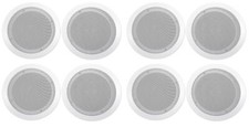 8 Rockville CC65T White 6.5" Commercial 70v Ceiling Speakers For Restaurant