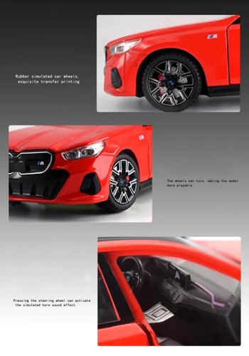 1:22 BMW I5 M50 Diecast Car Model Sound & Light Collectible Kids Xmas Gift - Picture 14 of 28