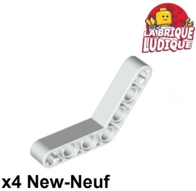 LEGO Technic 4x Liftarm 1x7 Bent Thick Kurve Weiß 32348 Neu
