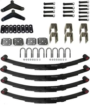 Tandem Trailer Axle Suspension Kit 4 Leaf Double Eye Springs Hanger Kit 3500lbs