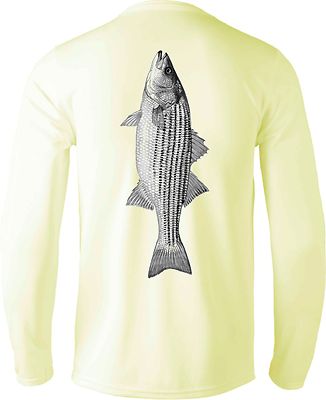 Microfiber Moisture Wicking Long Sleeve Fishing Shirt Upf Striper Bass Ebay