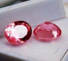 2 Pcs Natural CERTIFITED Padparadscha Sapphire Pink Oval Loose Gemstone Pair