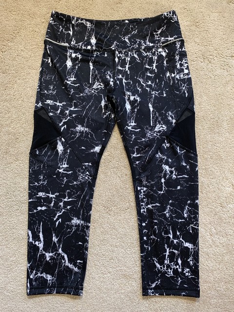 EUC X by Gottex Studio Mesh Capri Pocket Yoga Leggings BLACK WHITE LG MSRP $72 | eBay