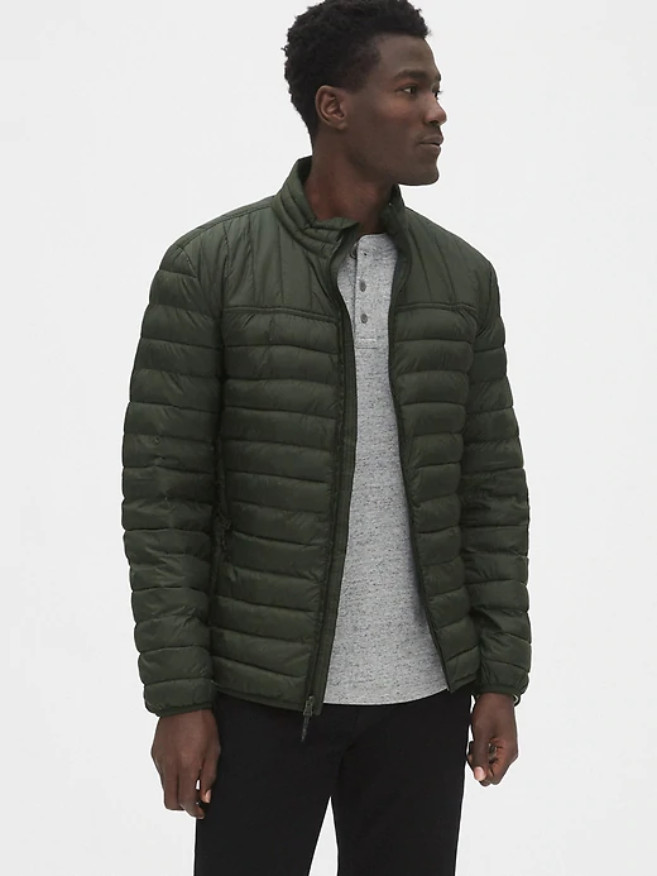 Gap Men's ColdControl Lightweight Puffer, Nylon, Black Grass, Size XL, NWT