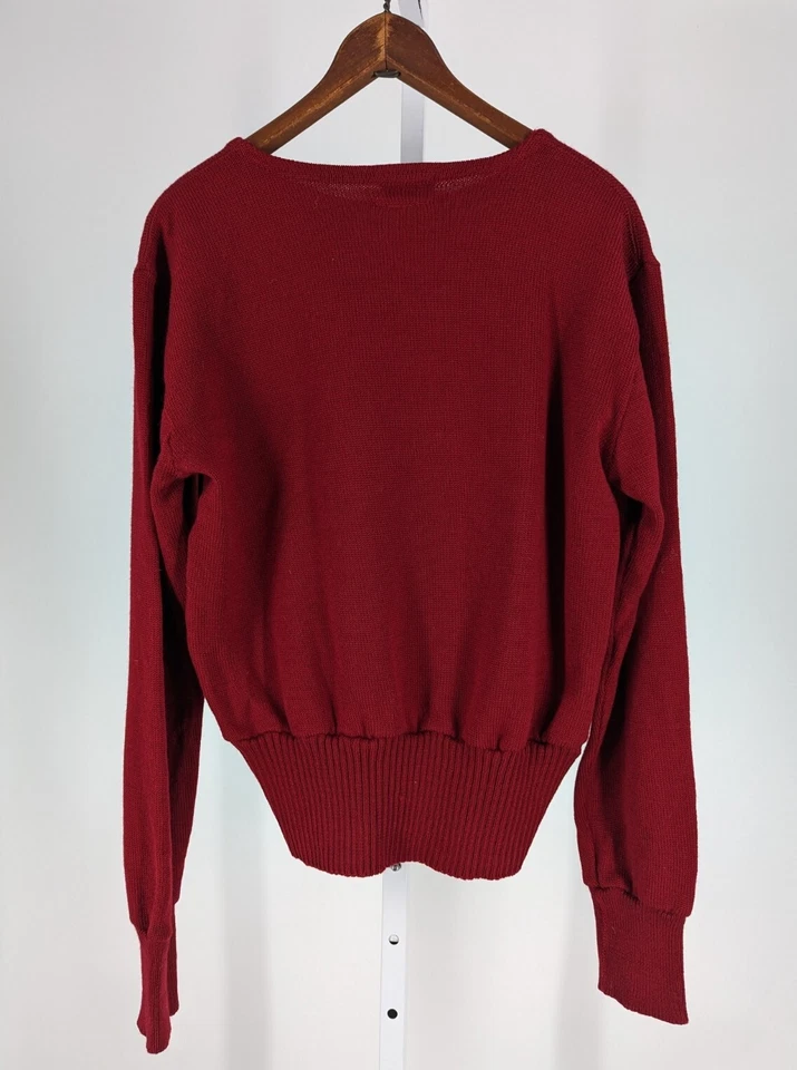 Suéter Dehen Knitting Co Worsted Lana Rojo De Colección Años 20 30 Rockabilly Atlético 40" Foto 2 de 4