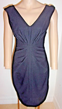 Express Dress Black Bodycon V Neck Sleeveless Ribbed Ruched Size 4