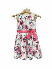 Zunie sz 8 girls white  pink roses floral layered party dress