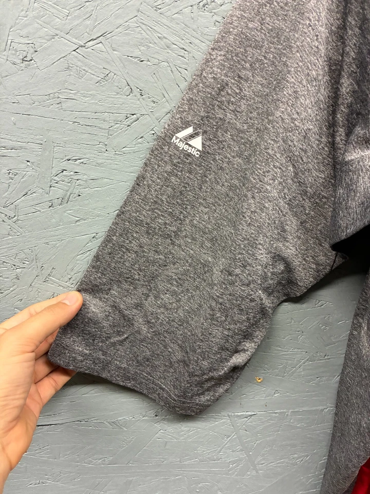 Majestic Boston Red Sox Shirt Men’s XL Red Gray 3/4 Sleeve Therma Base Zip MLB - Image 3 of 4