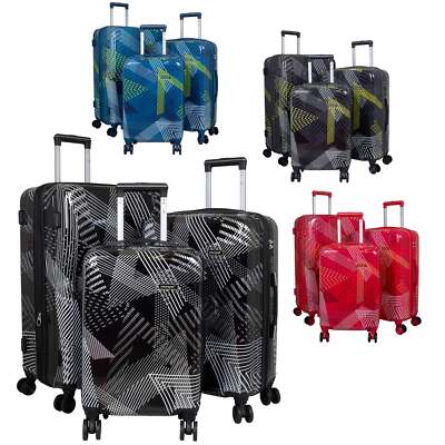 Kofferset 3-teilig Reisekoffer Motiv bunt Hartschale Trolley 4 Rollen 4 Farben