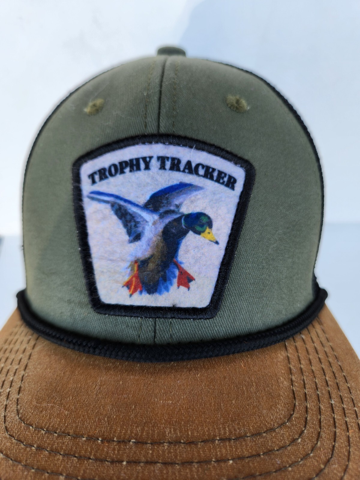 Trophy Tracker Hat Cap NWT Duck Patch Olive Green… - image 2