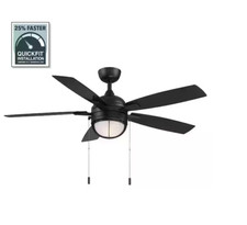 Hampton Bay Seaport II 52" Black Ceiling Fan w/ LED Bulbs included YG991-MBK