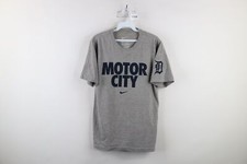 Nike Mens Small Center Swoosh Old English D Detroit Tigers Baseball T-Shirt Gray