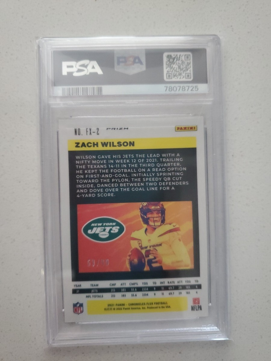Zach Wilson 2021 Panini Chronicles Flux FX-2 Red Prizm /99 PSA 9