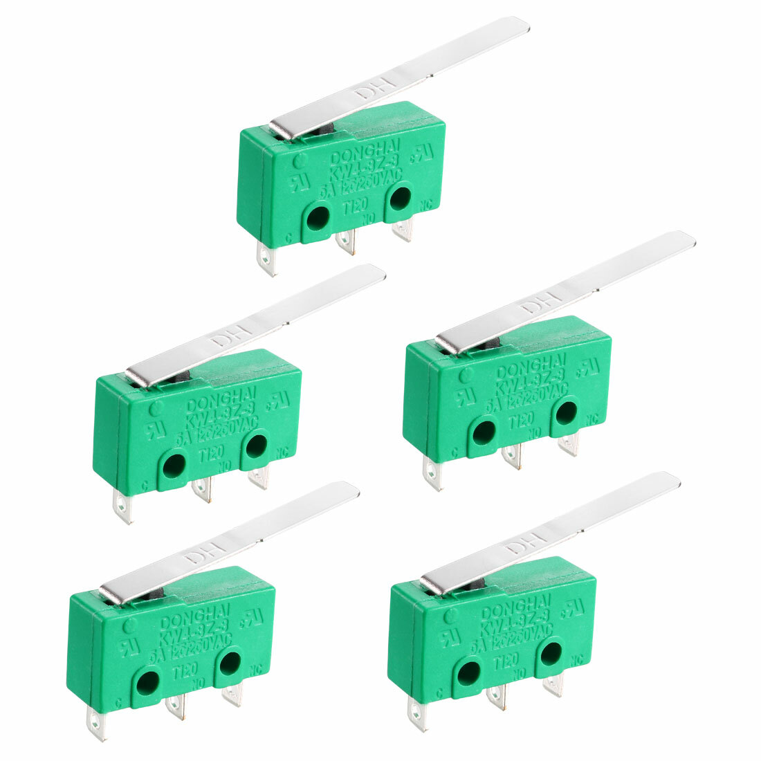 5x Gray Micro Limit Switches – SPDT Momentary Snap Action, 8A Heavy Duty – Perfect For CNC & Automation