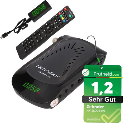 ZEHNDER HX 2600 Mini - Full HD DVB-S2 Receiver I externer IR Sensor mit Display