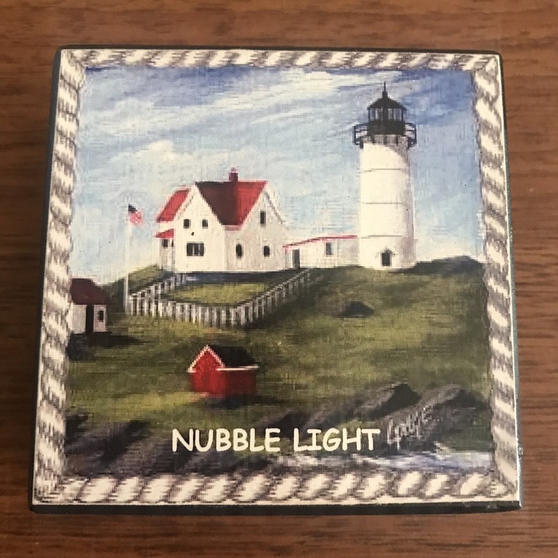 Nubble Light Genuine Slate Art Print Paperweight - Nubble Lighthouse, Maine