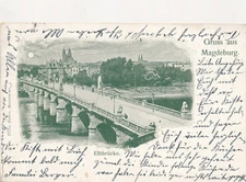 Postcard, greeting from Magdeburg, Elb bridge, 1901, (GK) 19656