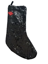 Wondershop Christmas Black Sequin Stocking 20" New