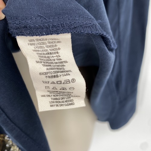 Free People Off Campus Shirt XS Blue Gold Metallic Button-Down Quiet Luxury - 第 9/9 張圖片