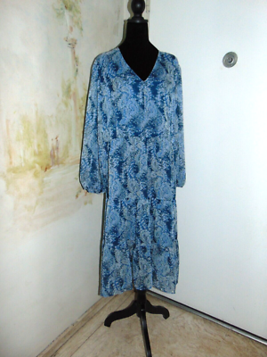 knee length dresses for ladies Joie Size Nwt Blue Floral Print Maxi Dress Size XL main image 0