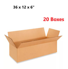 36 x 12 x 6" Flat Corrugated Boxes, ECT-32 Shipping Packing Box 20 Bundle Pack