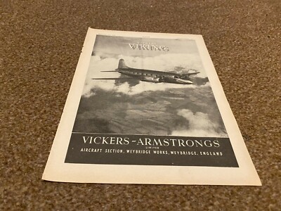 AC10 ADVERT 11X9 THE VICKERS VIKING - VICKERS ARMSTRONG WEYBRIDGE WORKS