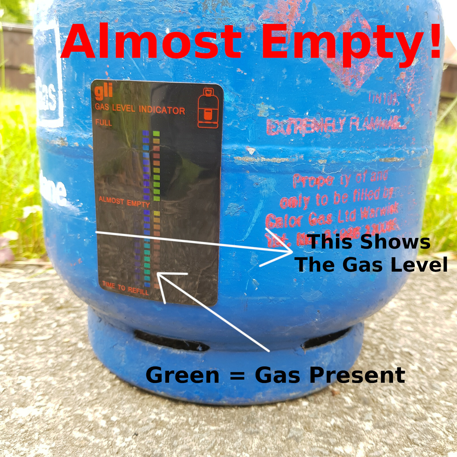 Gas Bottle Level Indicator Gauge BBQ Patio Heater Butane