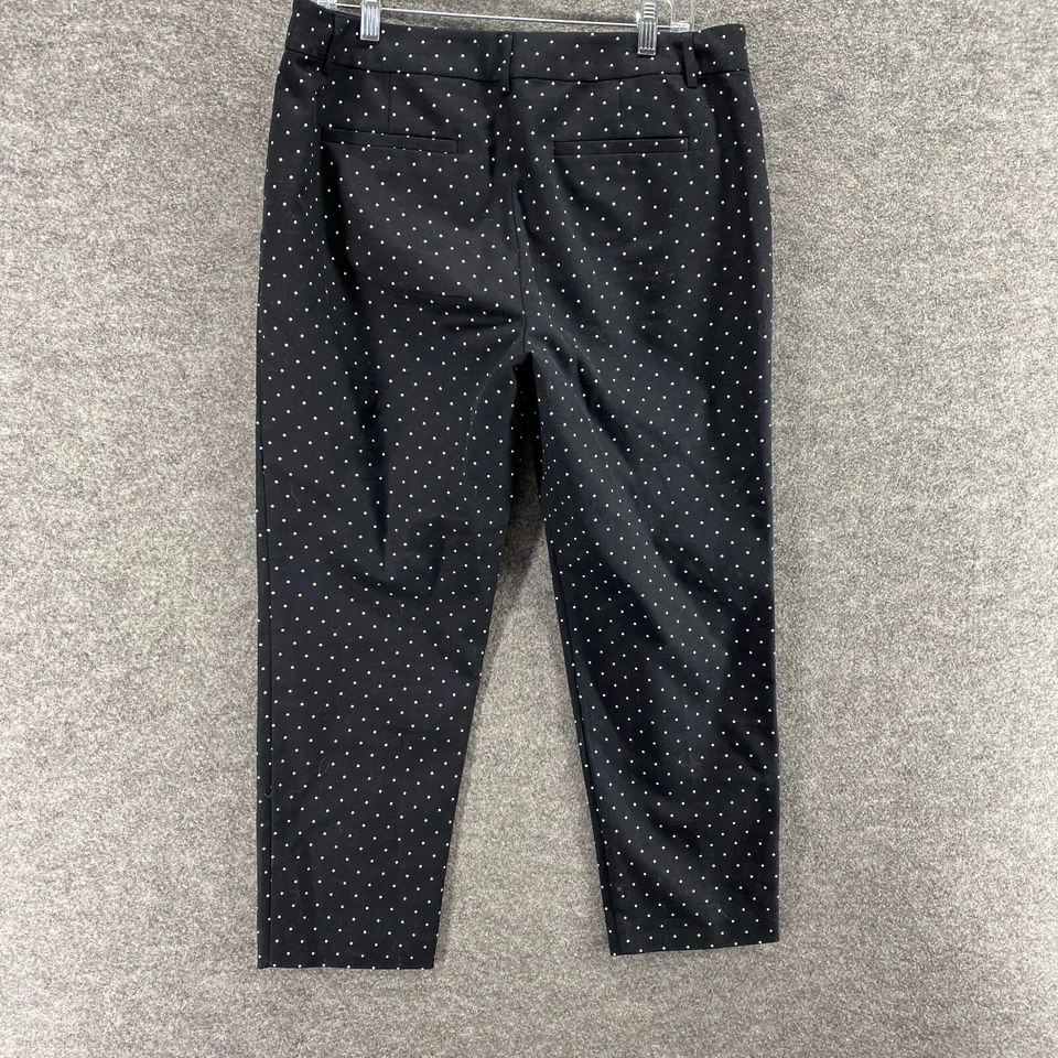 Pantalones de vestir Liz Claiborne para mujer 12 negros a lunares tiro alto clásicos plisados Foto 2 de 4