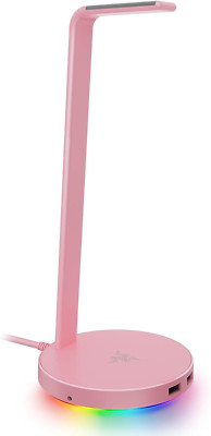 Chroma RGB Headphone Stand with USB Ports & Anti-Slip Base - Quartz Pink